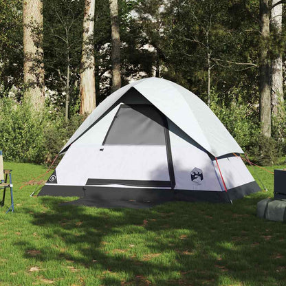 vidaXL Camping Tent Dome 2-Person White Blackout Fabric Waterproof