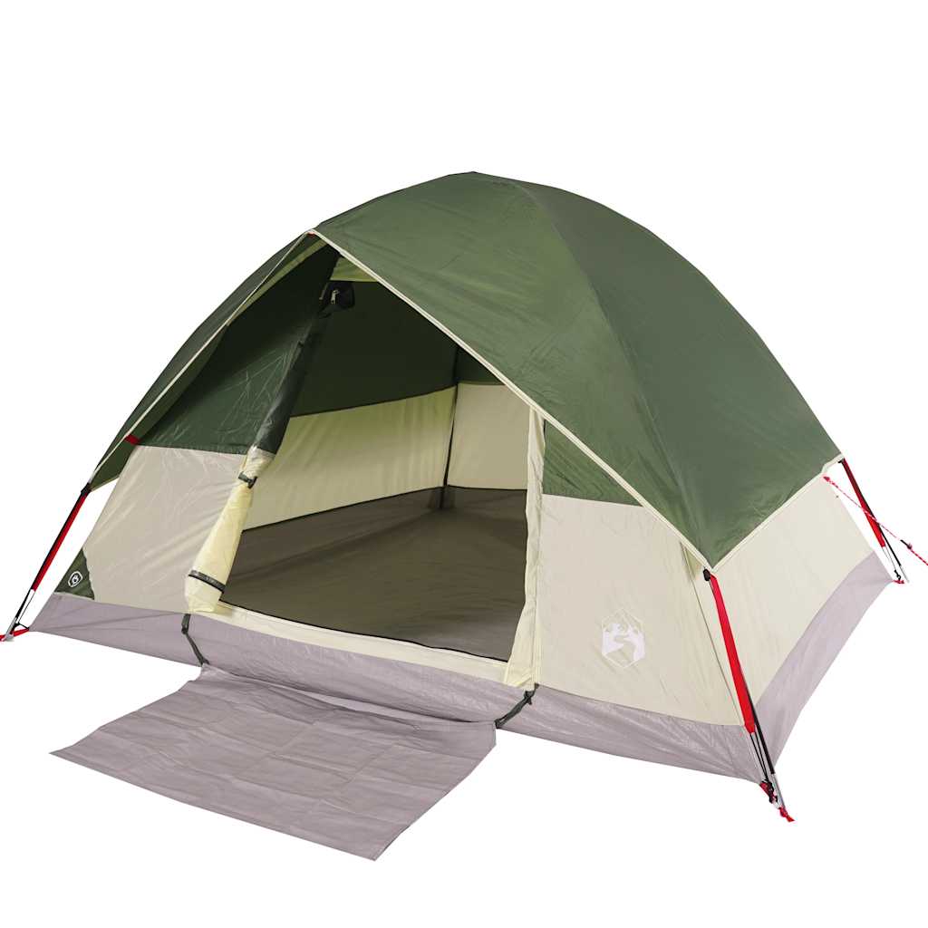 vidaXL Camping Tent Dome 4-Person Green Waterproof