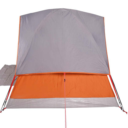 vidaXL Camping Tent Dome 4-Person Grey and Orange Waterproof