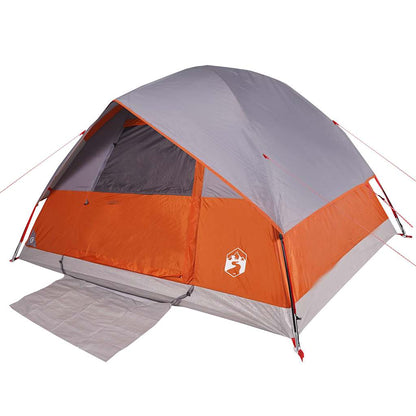 vidaXL Family Tent Dome 6-Person Grey and Orange Waterproof