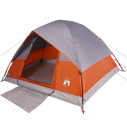 vidaXL Family Tent Dome 6-Person Grey and Orange Waterproof