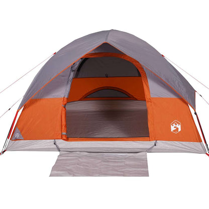 vidaXL Family Tent Dome 6-Person Grey and Orange Waterproof