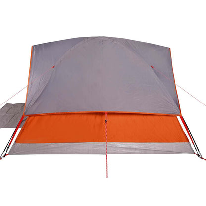 vidaXL Family Tent Dome 6-Person Grey and Orange Waterproof