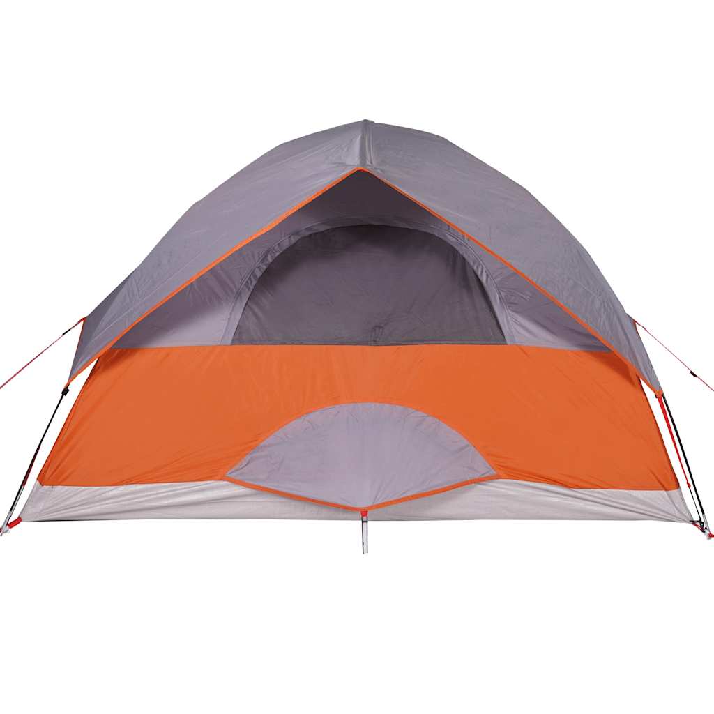 vidaXL Family Tent Dome 6-Person Grey and Orange Waterproof
