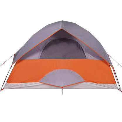 vidaXL Family Tent Dome 6-Person Grey and Orange Waterproof