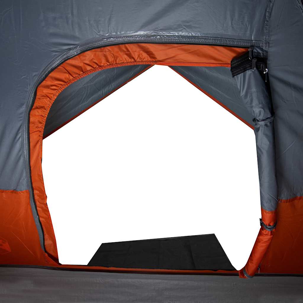 vidaXL Family Tent Dome 6-Person Grey and Orange Waterproof
