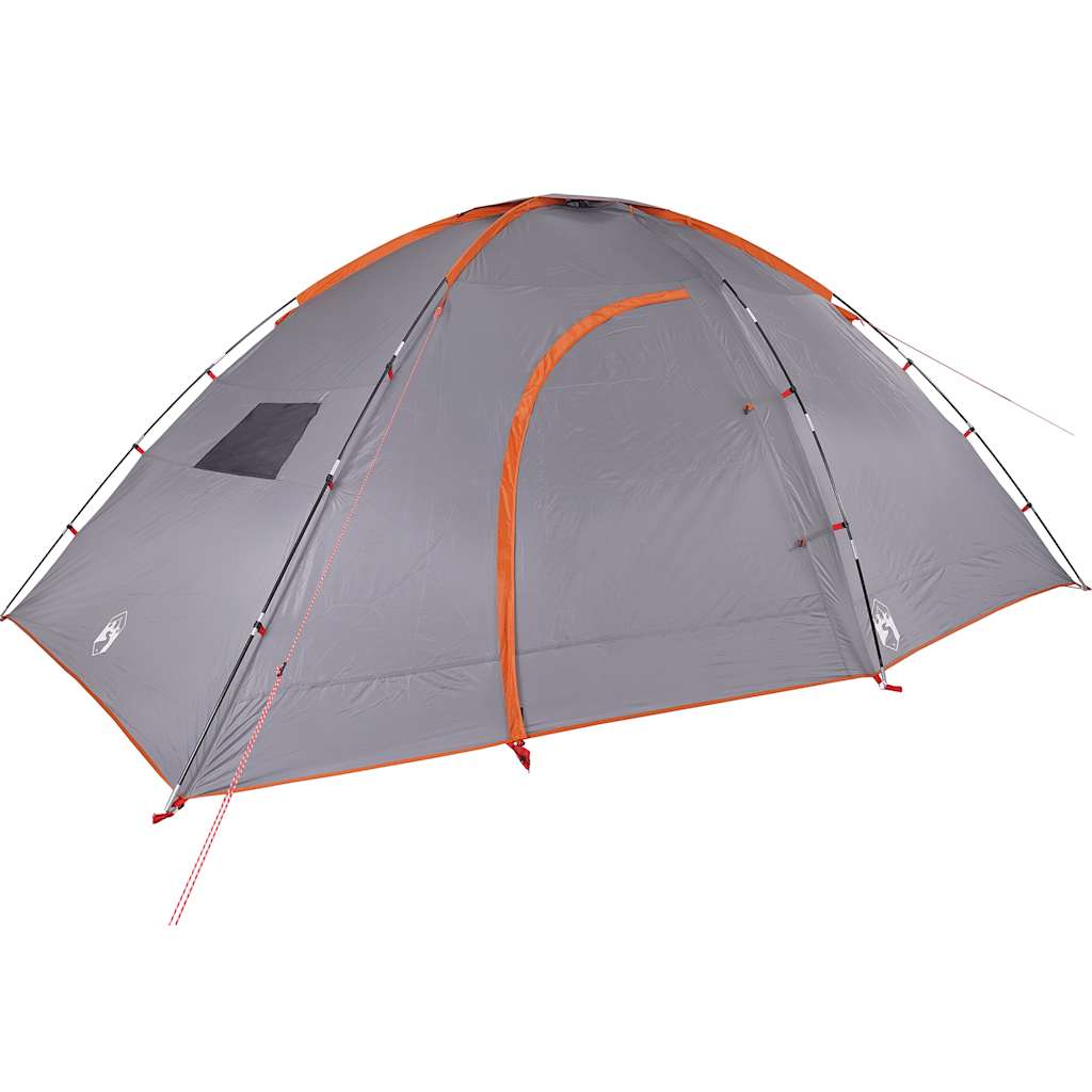 vidaXL Camping Tent 8-Person Grey and Orange Waterproof