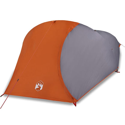 vidaXL Camping Tent Dome 4-Person Grey and Orange Waterproof