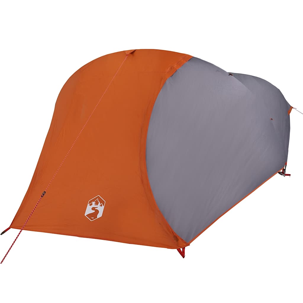 vidaXL Camping Tent Dome 4-Person Grey and Orange Waterproof