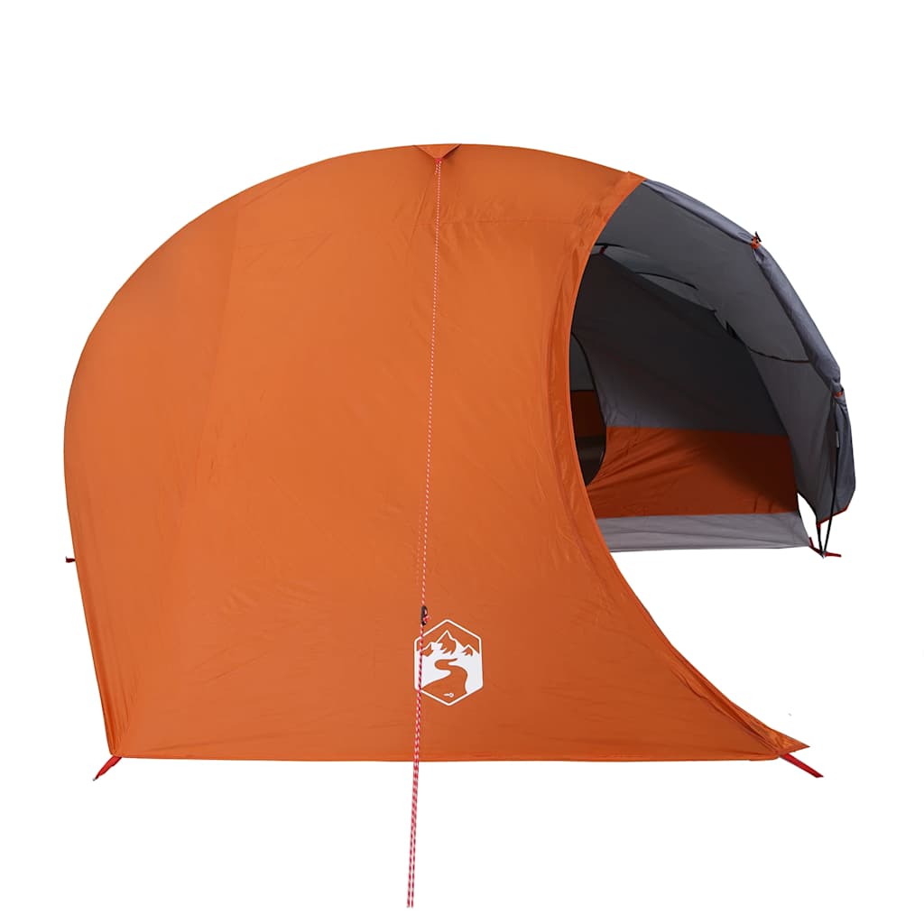 vidaXL Camping Tent Dome 4-Person Grey and Orange Waterproof