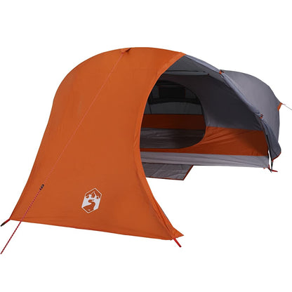 vidaXL Camping Tent Dome 4-Person Grey and Orange Waterproof