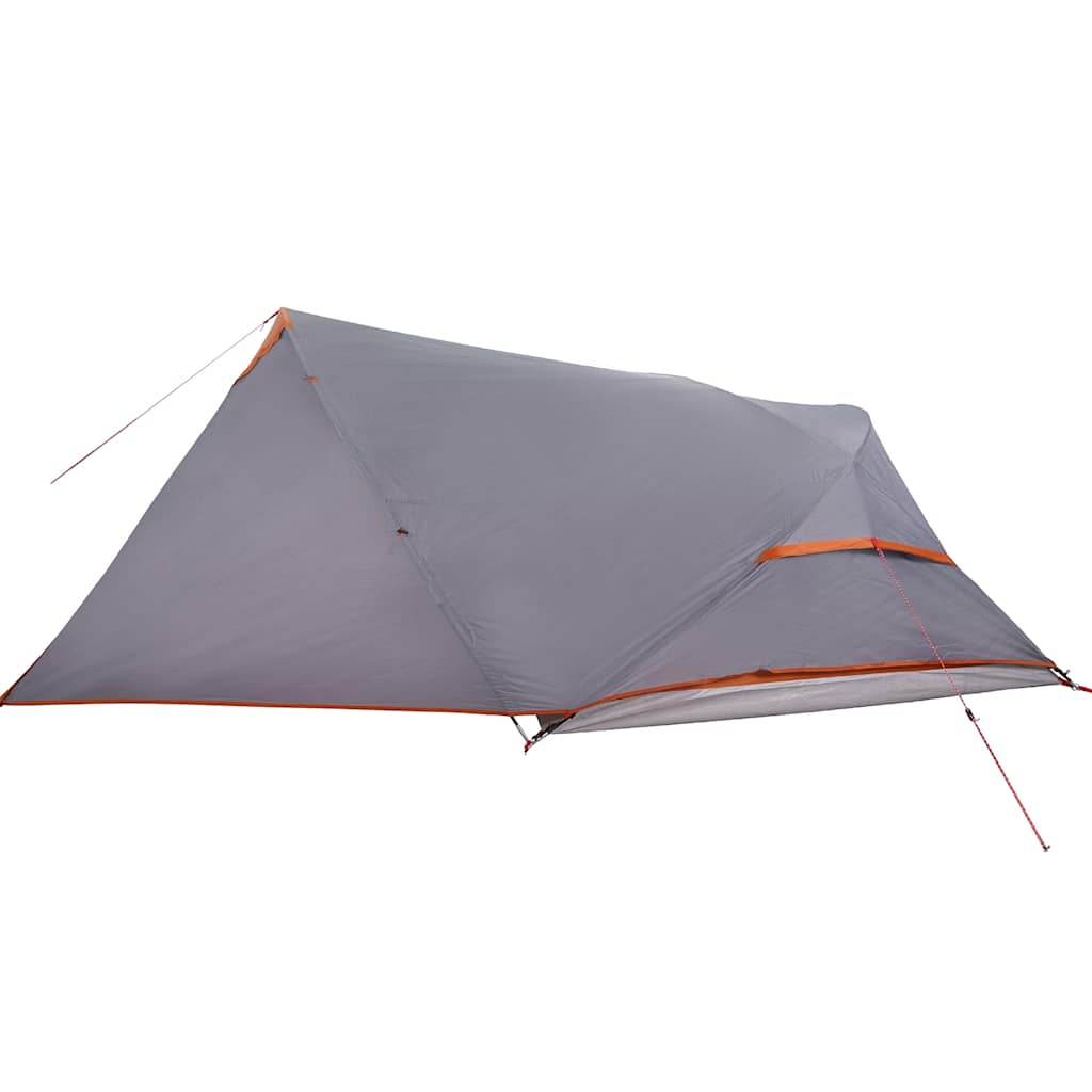 vidaXL Camping Tent Dome 4-Person Grey and Orange Waterproof