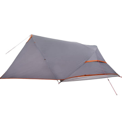 vidaXL Camping Tent Dome 4-Person Grey and Orange Waterproof