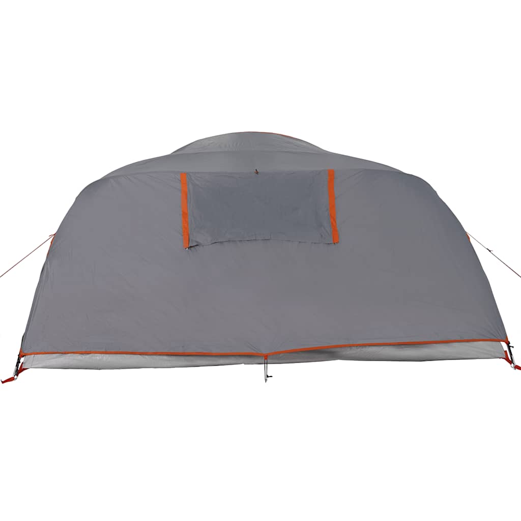 vidaXL Camping Tent Dome 4-Person Grey and Orange Waterproof