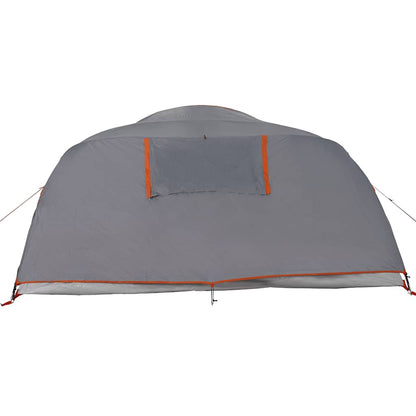 vidaXL Camping Tent Dome 4-Person Grey and Orange Waterproof