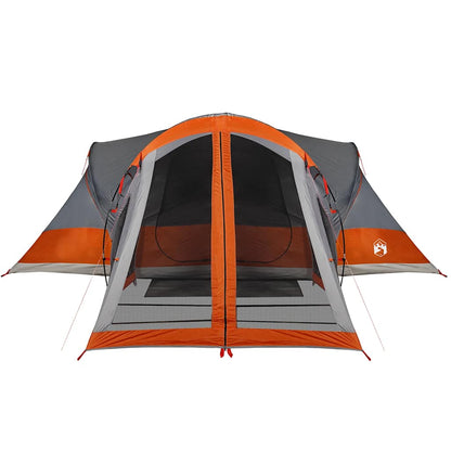 vidaXL Family Tent Tipi 8-Person Grey and Orange Waterproof