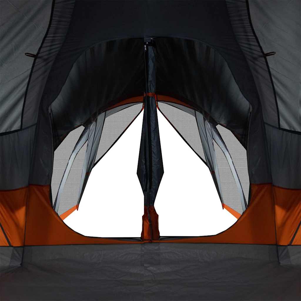 vidaXL Family Tent Tipi 8-Person Grey and Orange Waterproof