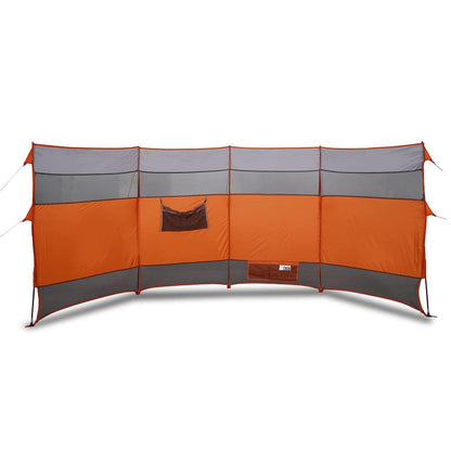 vidaXL Camping Windbreak Grey and Orange 366x152x152 cm Waterproof