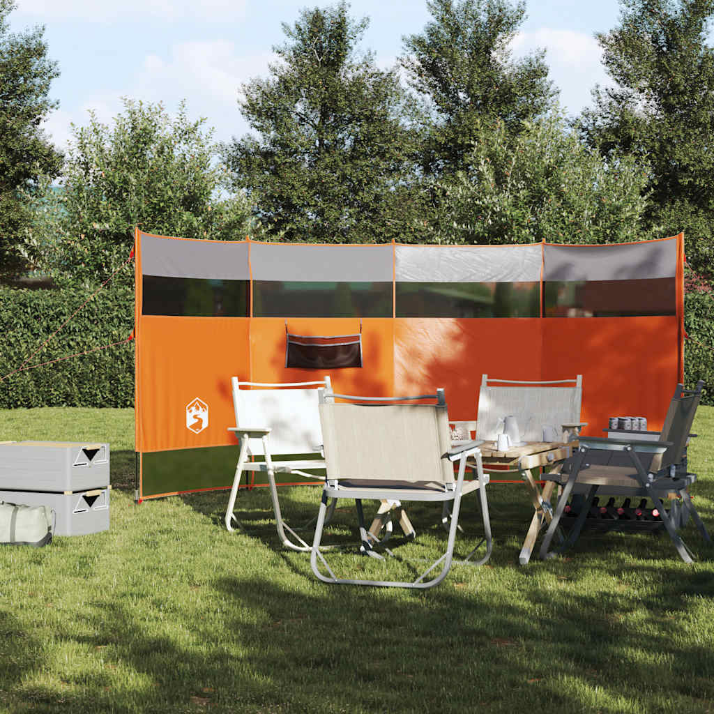 vidaXL Camping Windbreak Orange 366x152x152 cm Waterproof