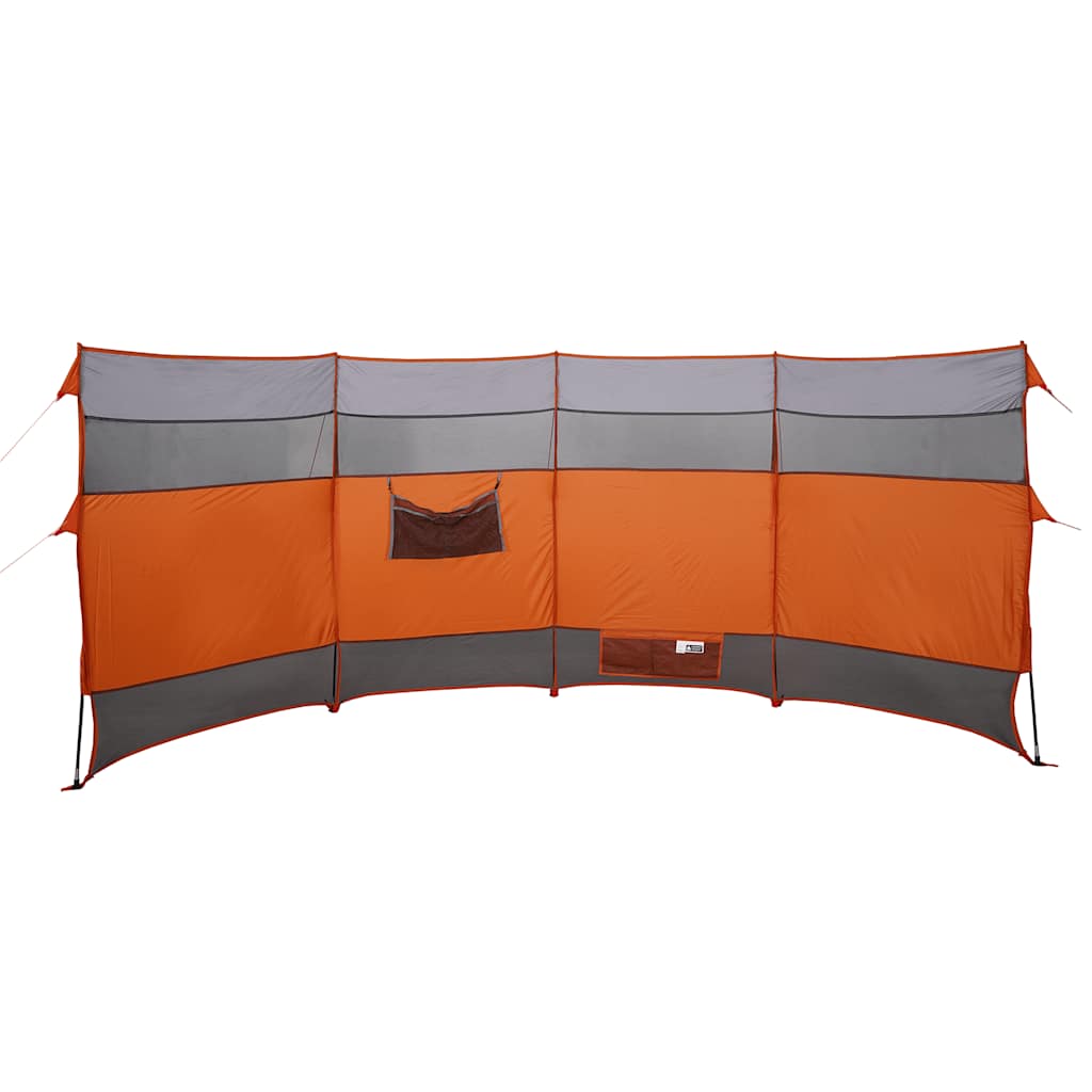 vidaXL Camping Windbreak Orange 366x152x152 cm Waterproof