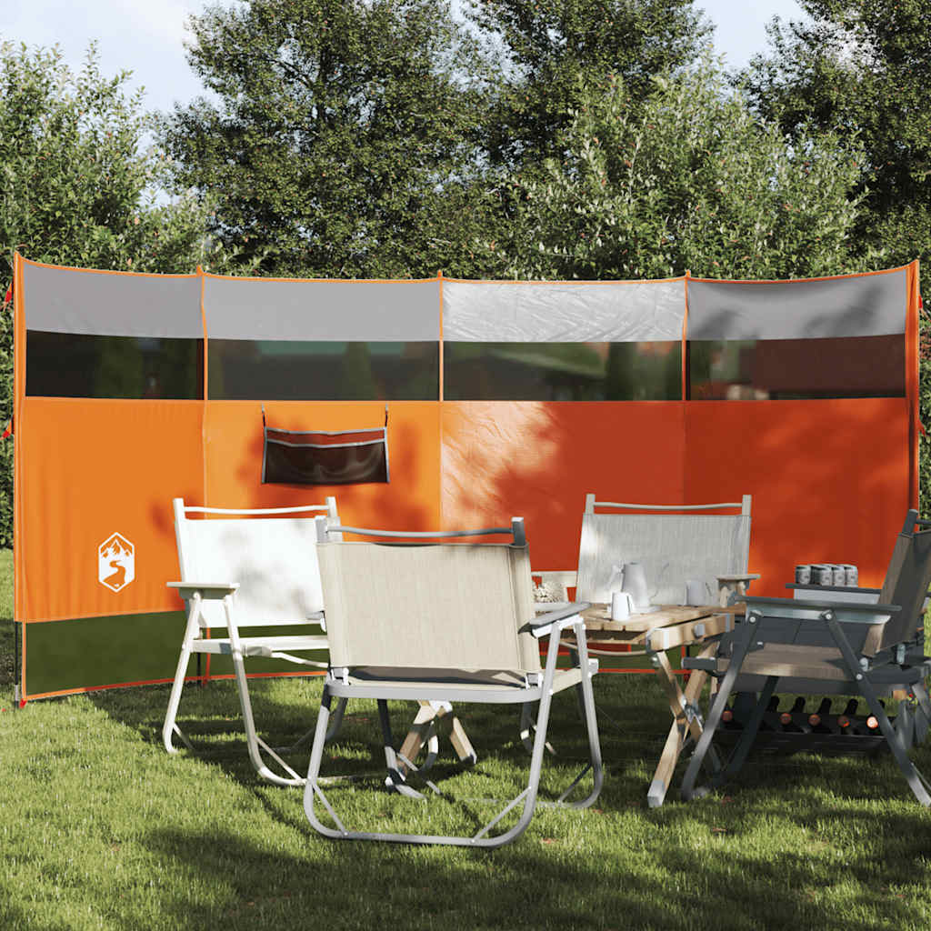 vidaXL Camping Windbreak Orange 366x152x152 cm Waterproof