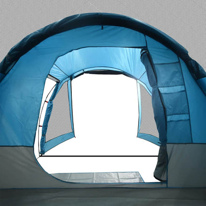 vidaXL Camping Tent Tunnel 4-Person Blue Waterproof