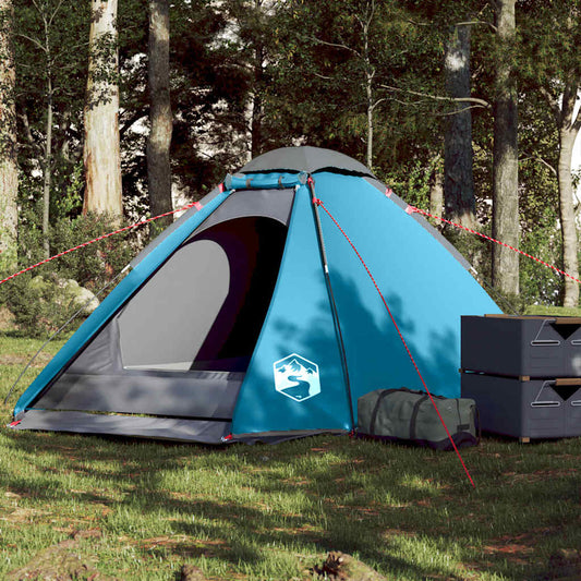 vidaXL Camping Tent Dome 4-Person Blue Waterproof