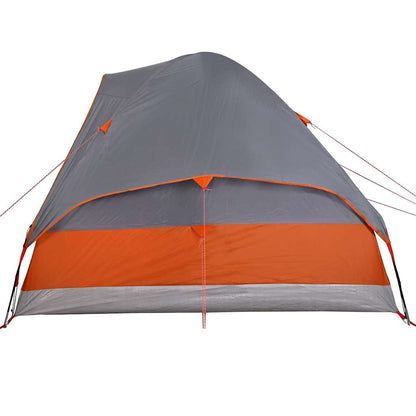 vidaXL Camping Tent Dome 2-Person Grey and Orange Waterproof