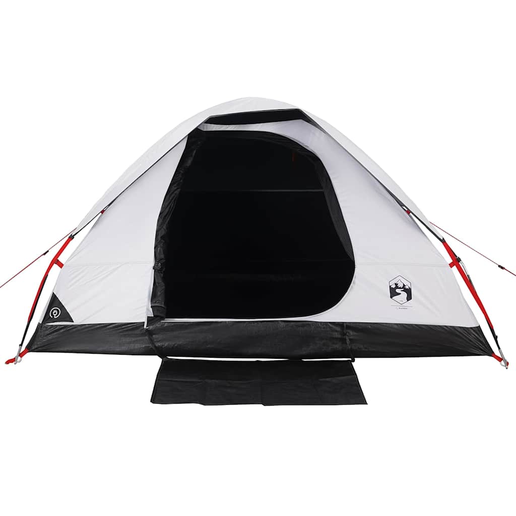 vidaXL Camping Tent Dome 2-Person White Blackout Fabric Waterproof
