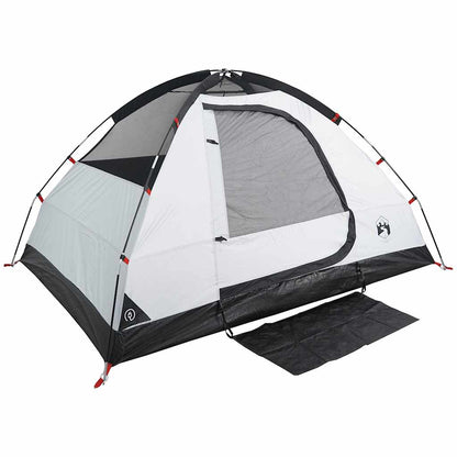 vidaXL Camping Tent Dome 2-Person White Blackout Fabric Waterproof