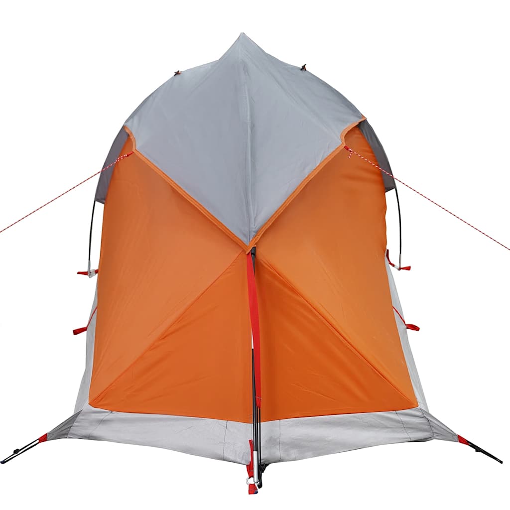 vidaXL Camping Tent Dome 1-Person Grey and Orange Waterproof