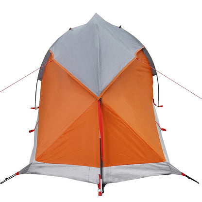 vidaXL Camping Tent Dome 1-Person Grey and Orange Waterproof