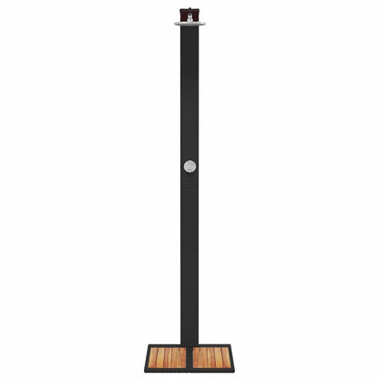 vidaXL Outdoor Shower Black 50x55x224 cm Poly Rattan and Acacia Wood
