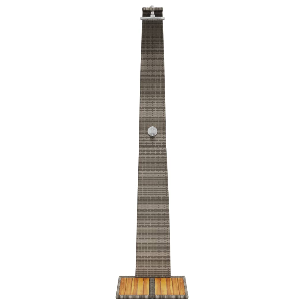 vidaXL Outdoor Shower Grey 55x60x224 cm Poly Rattan and Acacia Wood