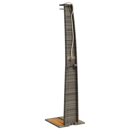 vidaXL Outdoor Shower Grey 55x60x224 cm Poly Rattan and Acacia Wood