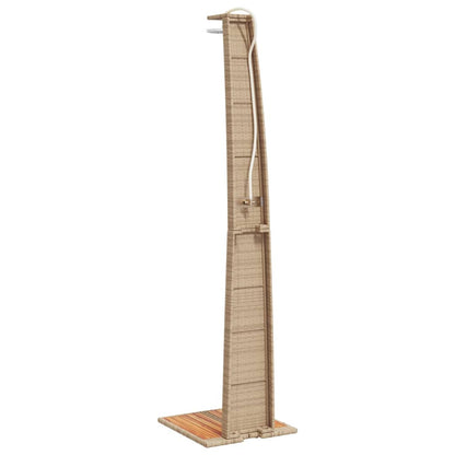 vidaXL Outdoor Shower Beige 55x60x224 cm Poly Rattan and Acacia Wood