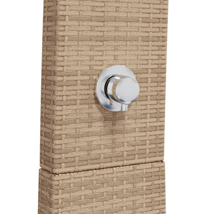 vidaXL Outdoor Shower Beige 55x60x224 cm Poly Rattan and Acacia Wood