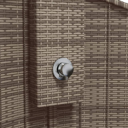 vidaXL Outdoor Shower Grey 100x100x241.5 cm Poly Rattan and Acacia Wood
