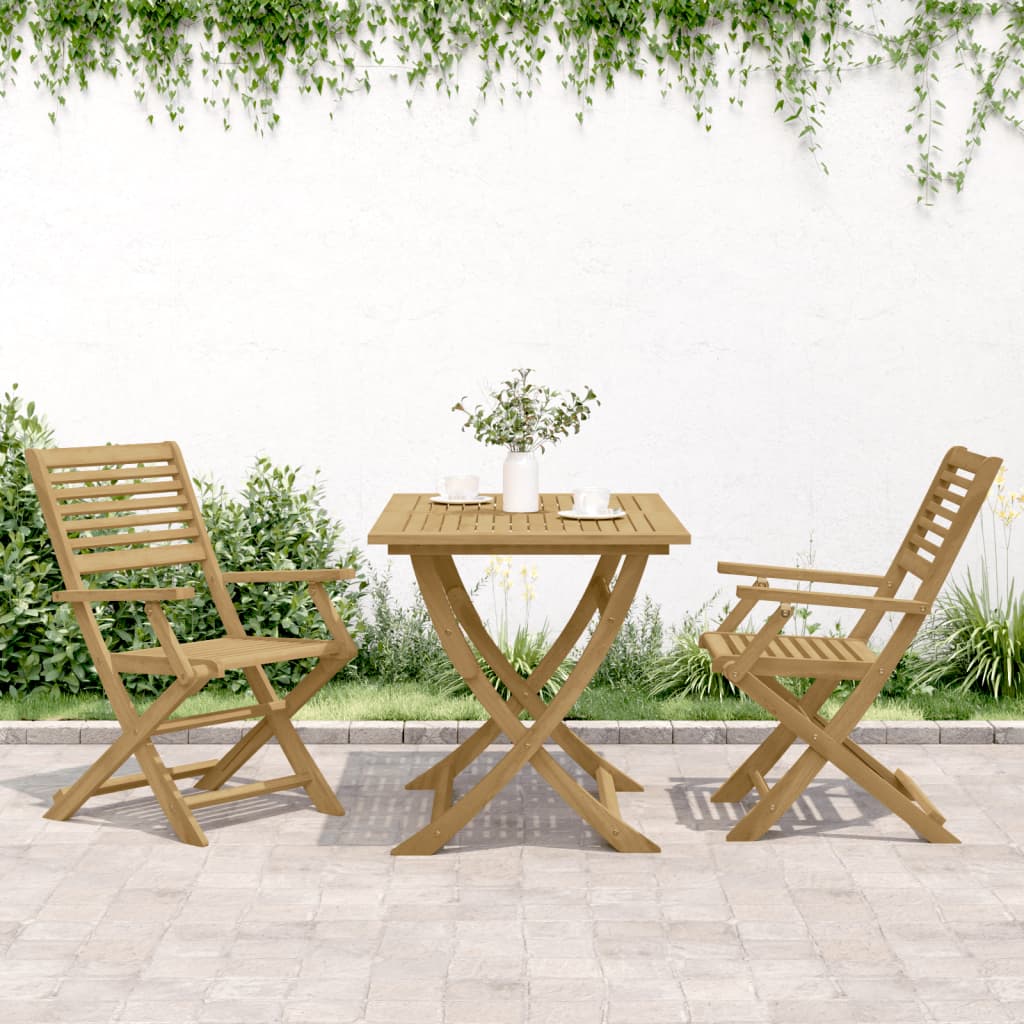 vidaXL Garden Chair |  Set of 2 | Light Wood | Solid Acacia wood