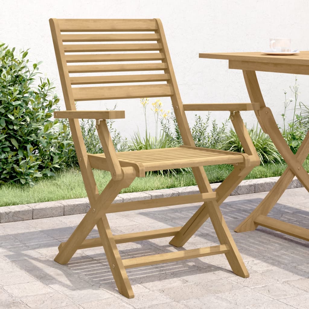 vidaXL Garden Chair |  Set of 2 | Light Wood | Solid Acacia wood