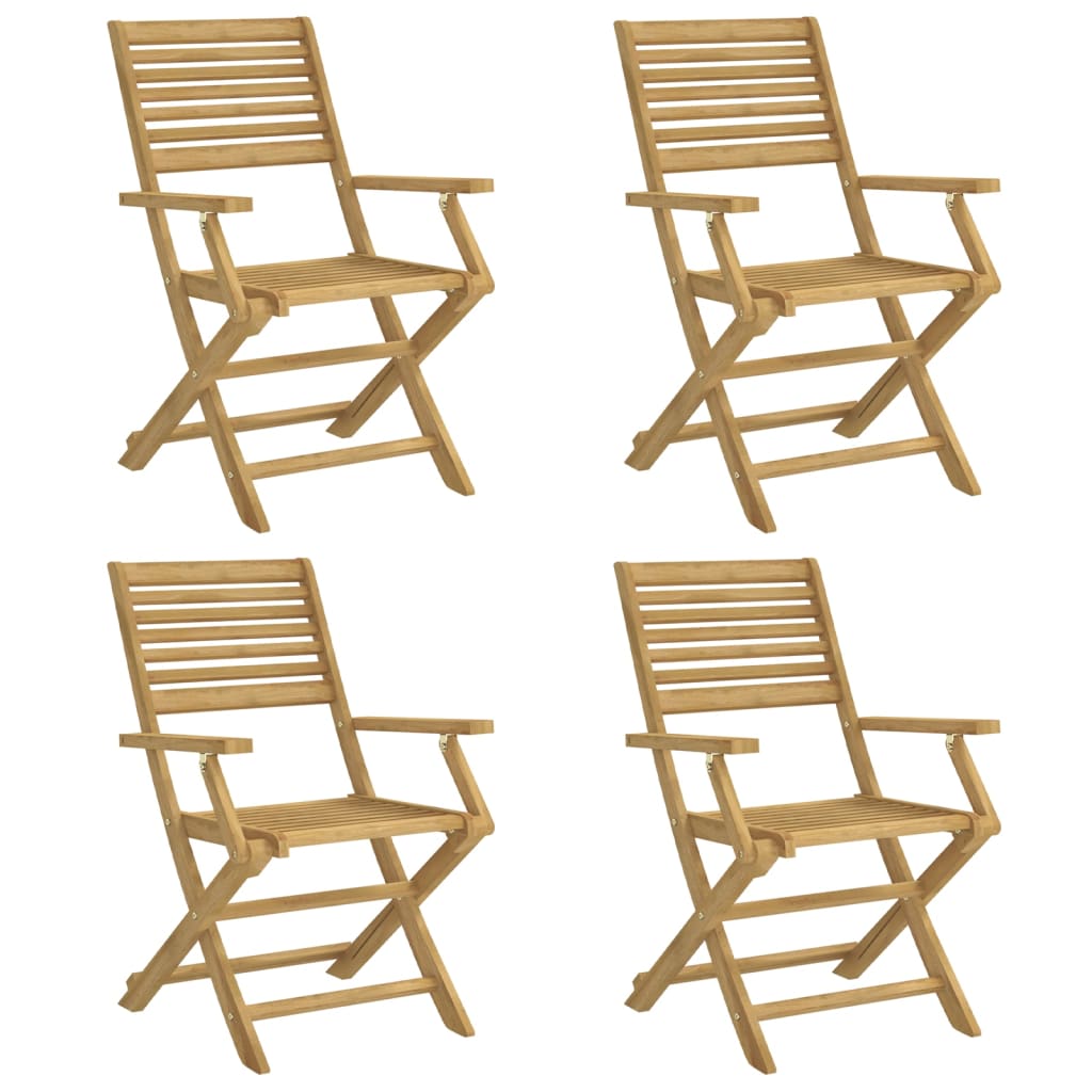 vidaXL Folding Chairs 4 pcs 54,5x61,5x86,5 cm Solid Wood Acacia