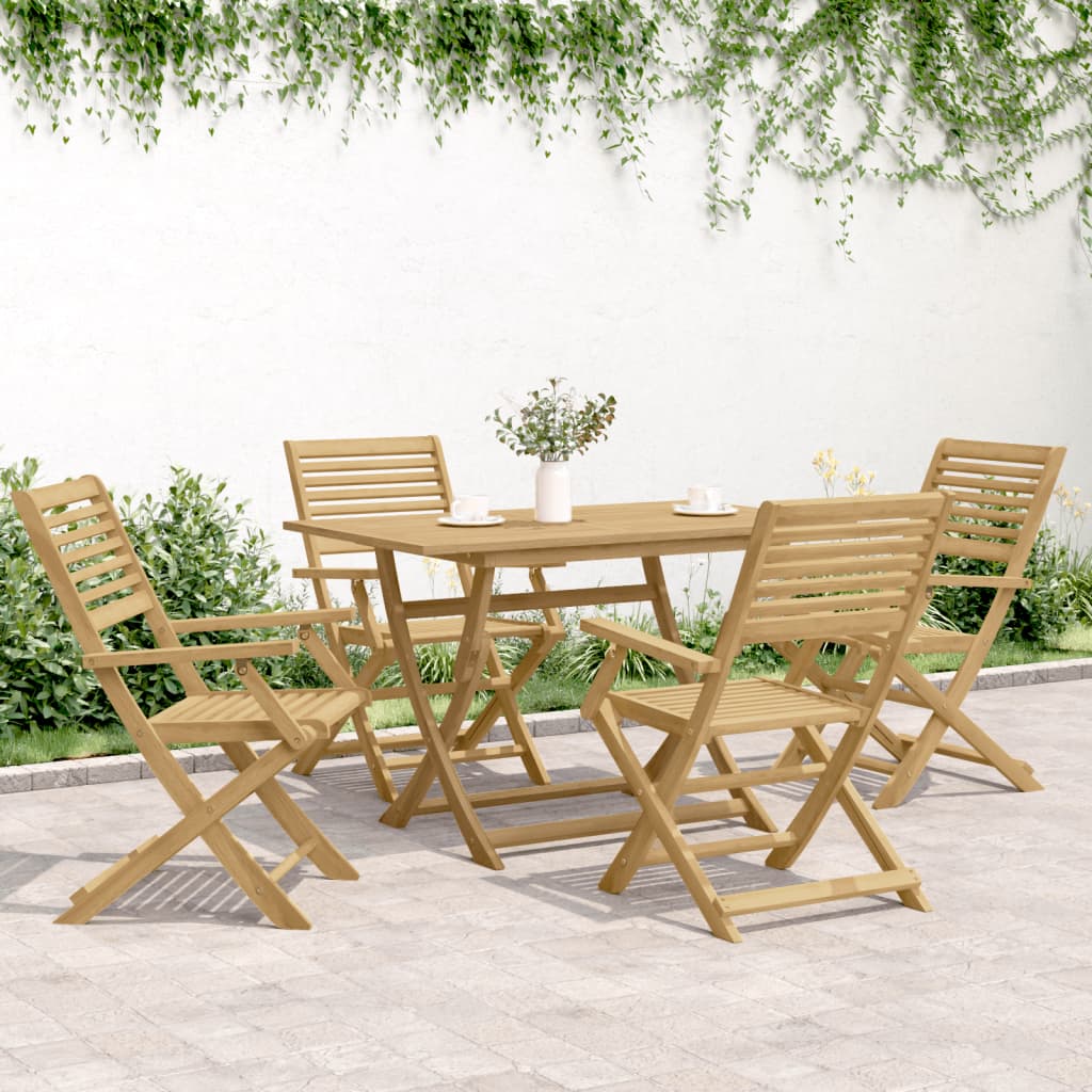 vidaXL Folding Chairs 4 pcs 54,5x61,5x86,5 cm Solid Wood Acacia