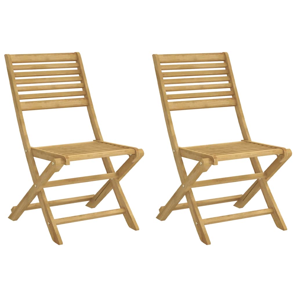 vidaXL Folding Chairs 2 pcs 48,5x61,5x87 cm Solid Wood Acacia