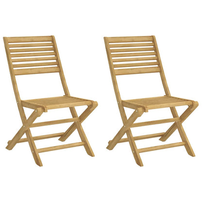 vidaXL Folding Chairs 2 pcs 48,5x61,5x87 cm Solid Wood Acacia