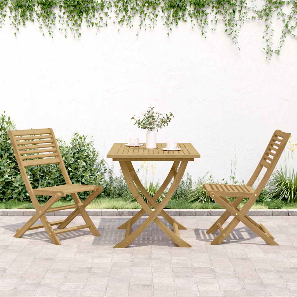 vidaXL Folding Chairs 2 pcs 48,5x61,5x87 cm Solid Wood Acacia