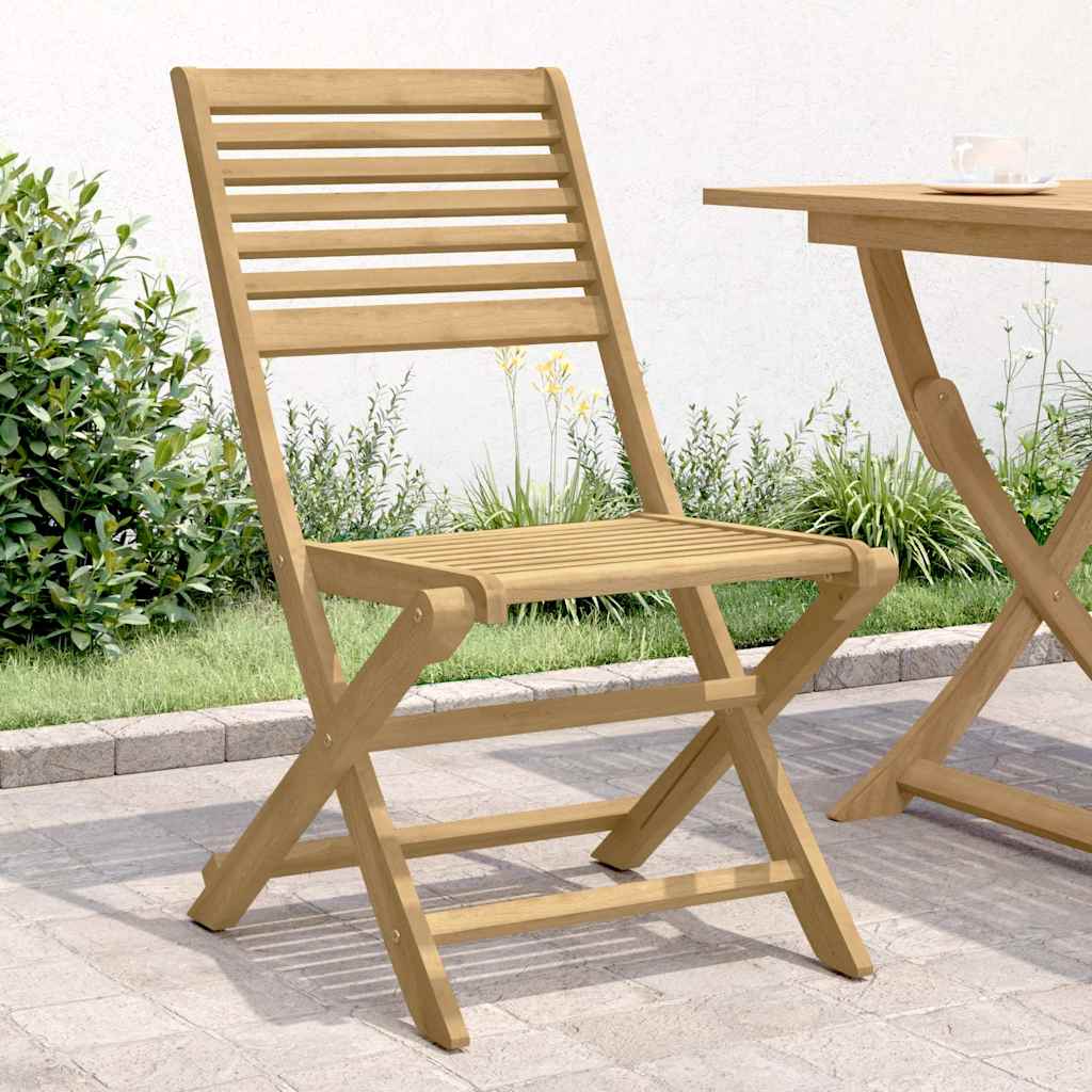 vidaXL Folding Chairs 2 pcs 48,5x61,5x87 cm Solid Wood Acacia