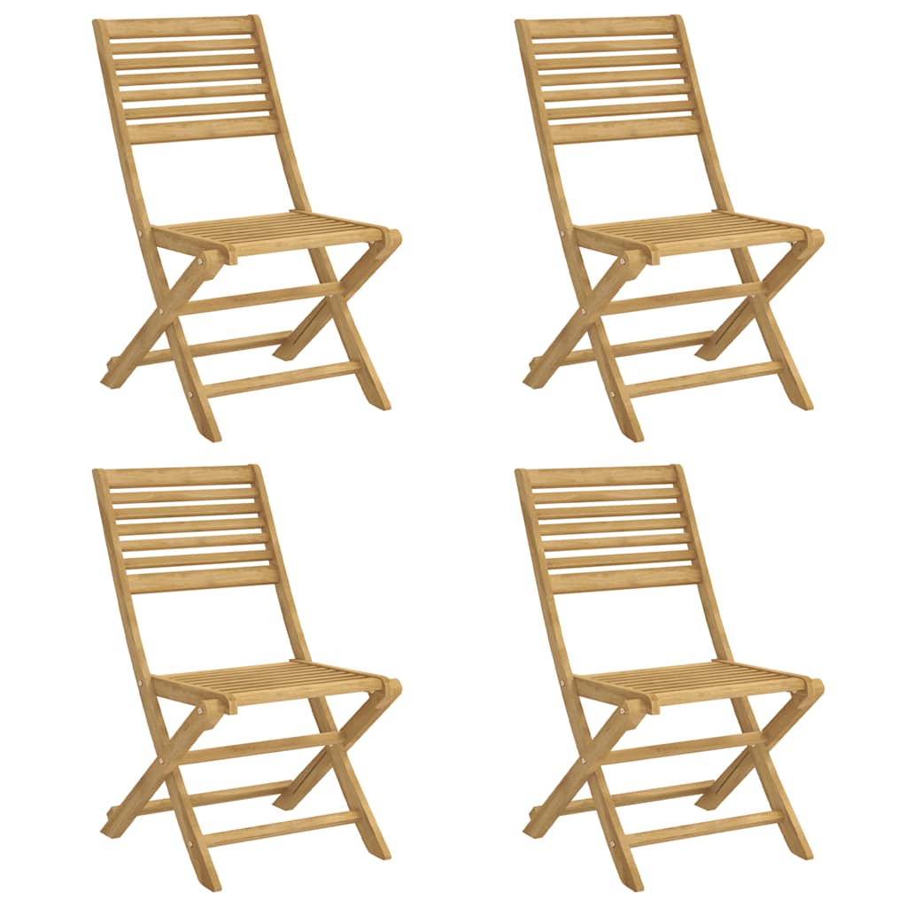 vidaXL Folding Chairs 4 pcs 48,5x61,5x87 cm Solid Wood Acacia