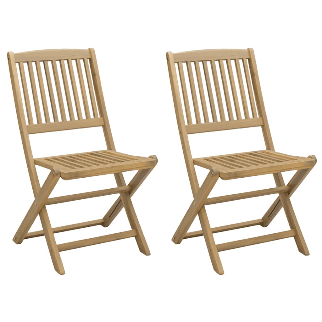 vidaXL Folding Garden Chairs 2 pcs 44x50x88 cm Solid Wood Acacia