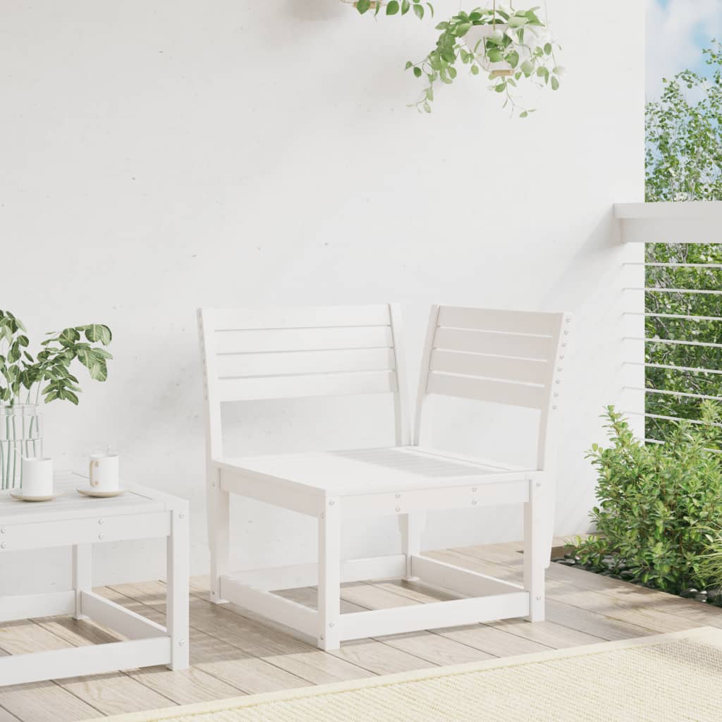 vidaXL Garden Sofa | White | Solid Pine Wood | Small | Modular | Garden Sofa