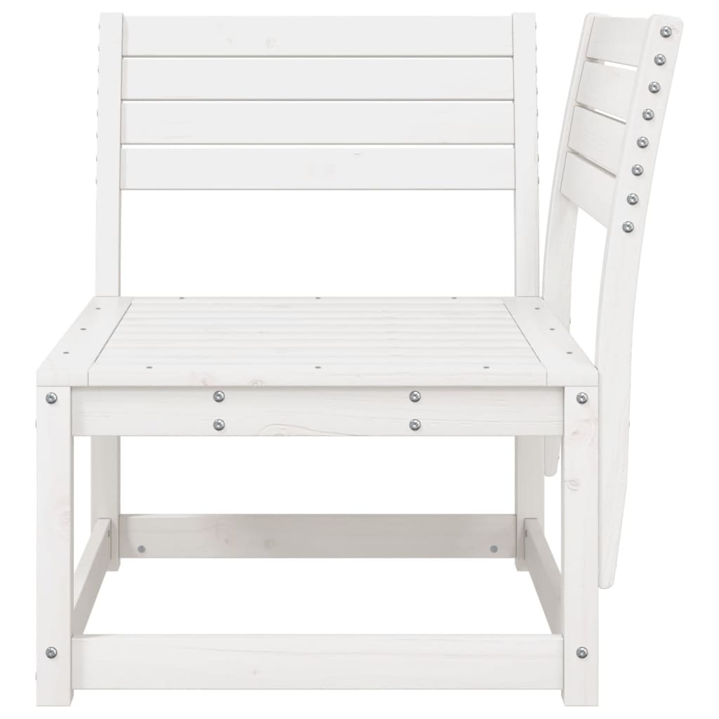 vidaXL Garden Sofa | White | Solid Pine Wood | Small | Modular | Garden Sofa